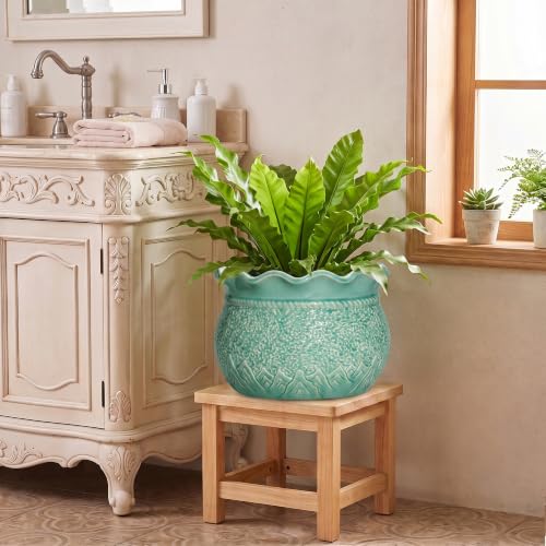 Ceramic Planter 12 Inch, Ceramic Plant Pot, Crack Lake Green - color: Crack Lake Green, size: 12 Inch