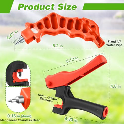 Drip Irrigation Tubing Cutter Hole Punch Tool for PE Pipe 16 20mm, Orange - color: Orange
