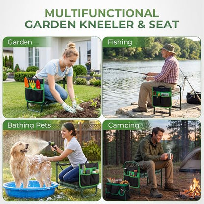 Walensee Garden Kneeler and Seat, with Wider Soft Kneeling Pad & Tool Pouch