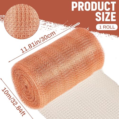 Gisafai 12'' X 32 ft Copper Mesh Roll for Rodent Control, 1 Roll - size: 12" X 32 ft