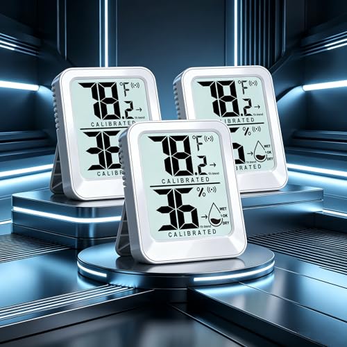 AyayaBoss 3 Pack Room Thermometer Indoor Hygrometer - color: white