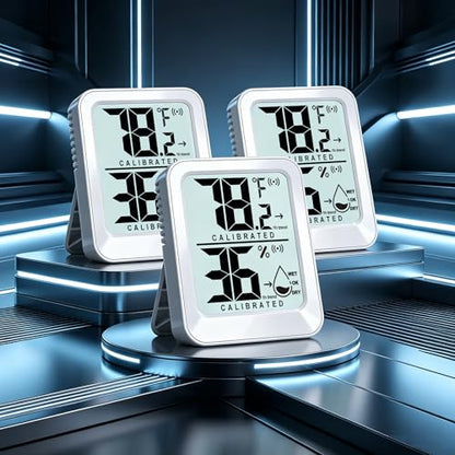 AyayaBoss 3 Pack Room Thermometer Indoor Hygrometer - color: white