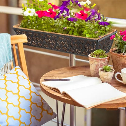 Geetery 6 Pack Window Railing Planter with Coconut Liner 30'', Vivid - style: Vivid