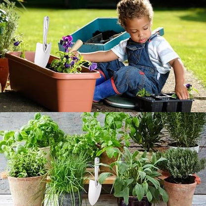 Stainless Steel Hand Trowel, Rustproof Heavy Duty Measuring Garden Shovel - color: Narrow Graduated Spatula