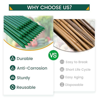 PROWORX 48 Inch 4 Ft Plant Support Garden Stakes for Outdoor Plants, 50 PCS - size: 4 Ft 50 Pack