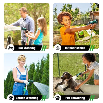 50FT Premium Non-Expanding Garden Hose Ultra Lightweight Design 50 FT Watering Hose with 10 Function Nozzle, Kink & Tangle-Free, Leakproof & Pressure Resistant for Yard/Lawn/Camping (Green) - color: Green, size: 50FT