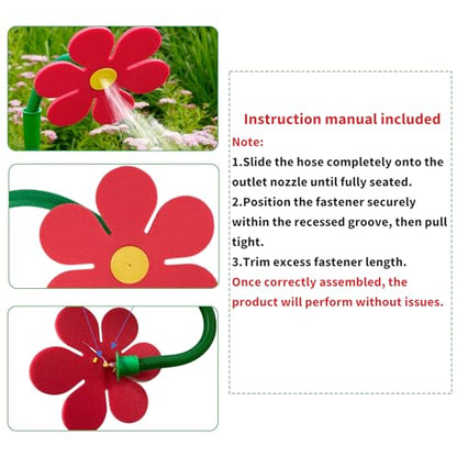 Crazy Daisy Sprinkler Funny Rotating Flower Sprinkler for Dogs - color: Red