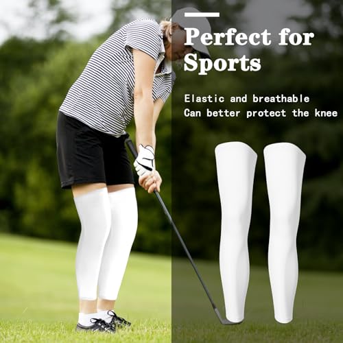 Skylety Compression Leg Sleeves Men Women - color: White, size: Large