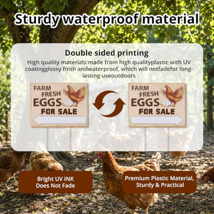 Eggs for Sale Sign Double Sided Farm Fresh Eggs Sign