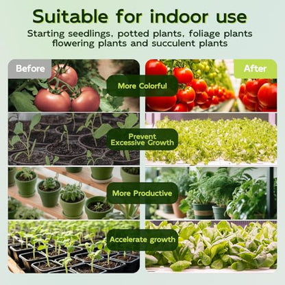 Hlite LED Grow Light 16 inch, Hanging Full Spectrum Linkable 2 Pack - color: White, size: 2 x 20W SWITCH
