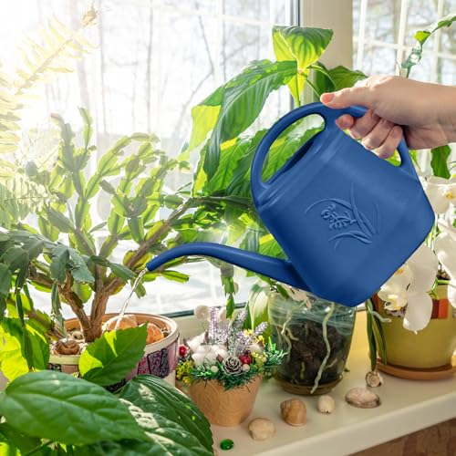 Plastic Watering Can - for Indoor and Outdoor Plant - 1/2 Gallon - Blue - color: Blue