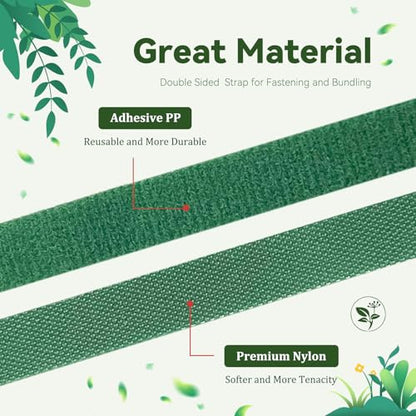 50FT Nylon Garden Tie Plant Tape Supports for Climbing Plants Green - color: Green