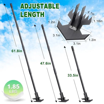 Scuffle Hoe for Weeding - 48" Adjustable Long Handle Action Hoe, Heavy Duty 2-in-1 Push Pull Garden Hoe with Sharp Serrated Blade for Flower Beds, Lawn, Yard and Sidewalks