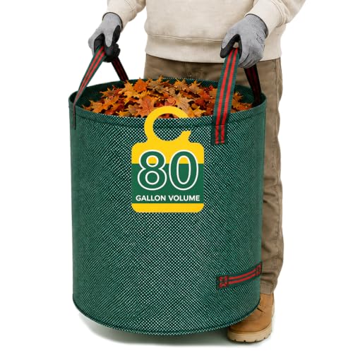 80 Gallon extra large leaf collector leaf bags lawn bags yard waste large capacity,reusable leaf bags Cleaning fallen leaves, weeds, or use for moving