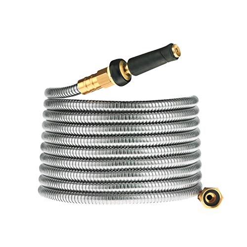 Rosy Earth Metal Garden Hose 75 FT, 304 Stainless Steel Water Hose - size: 75FT