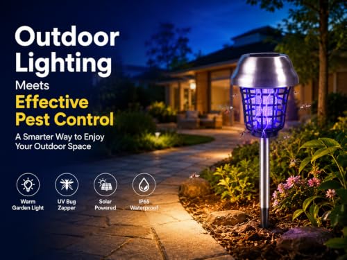 4Pack Solar Bug Zapper Outdoor Waterproof Mosquito Zapper