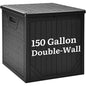 YITAHOME 150 Gallon Large Outdoor Deck Box - color: Black, size: 150 Gallon