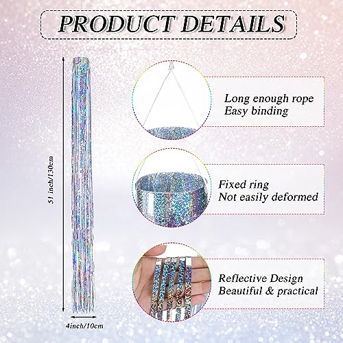 Qualirey 2 Pcs Bird Scarer Windsock Wind Socks Holographic Bird Wind