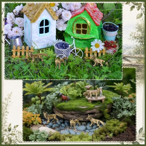 Civaner 50 Pcs Mini Fox Figurine, Mini Brass Figurines, Small Retro Animals - style: Fox