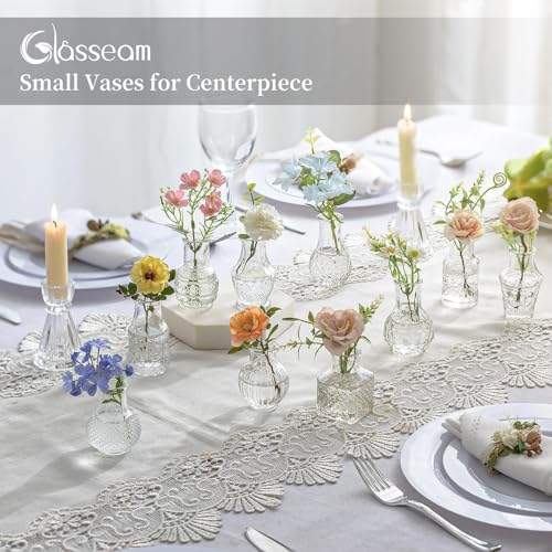 Glasseam Mini Bud Vases for Centerpieces: 40Pcs Clear Glass Vases in Bulk - size: 40pcs