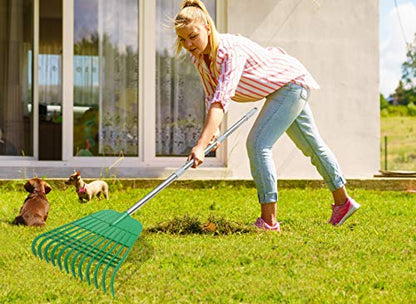 Gardzen 12 Tines Gardening Leaf Rake - style: 2 Packs