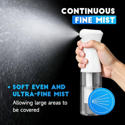 3 Pack Continuous Spray Bottle for Hair, 10.1 OZ Ultra Fine Mister Sprayer - color: White Black Terracotta, size: (3-Pack)-10.1 Oz