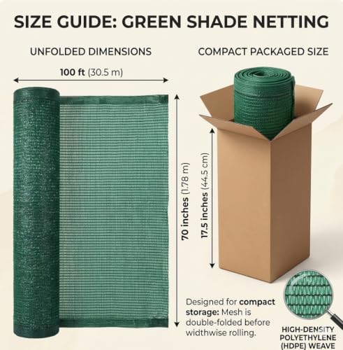 60% Eyelets Shade Cloth Roll 5'10"X100FT Sunblock Shade Mesh Tarp