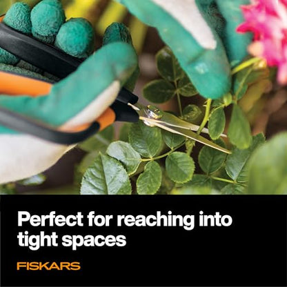 Fiskars 7" Loop Micro-Tip Pruning Shears, Garden Snips for Intricate Cuts, Flower (Pack of 6) - style: Micro-Tip Shears (Pack of 6)