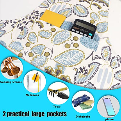 LOLOMLO Oversize Canvas Cotton Apron, Extra Large Aprons with Long Strap, Adjustable Neck Tear Resistant Plus Size aprons - color: Tree