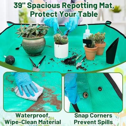 ANPHSIN 20pcs Small Gardening Tools Gifts for Women Beginners, Green - color: Green