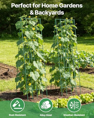 Suteck Cucumber Trellis 39.2" 2 Pack A-Frame, Foldable Metal - size: 39.2"