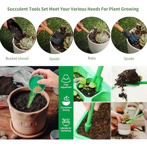 Succulent Tools Mini Garden Tools Kit 8 Pieces - color: Pink