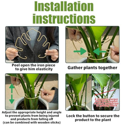 5PCS Metal Plant Stem Support-Monstera Stabilizer Grapple Holder - size: 7.03*6.25IN