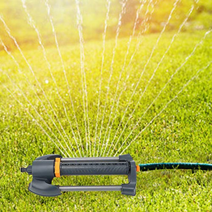 20‑Hole Garden Sprinkler Metal Base Lawn Rotating Oscillating Sprinkler Adjustable Spray Angle