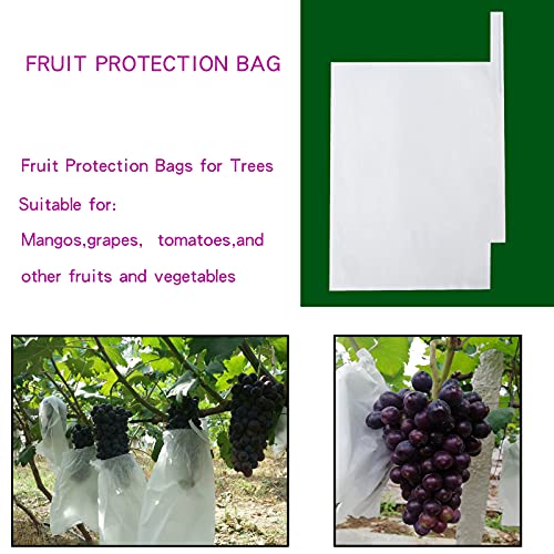 Fruit Protection Paper Bags - 50pcs White Cover Bags, 9.4x12.6in, Protect Fruit Trees, Grapefruit, Orchard, Frost - size: 25x32 cm