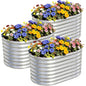 AHEONLAR 3Pack 3x2x2ft Galvanized Raised Garden Beds Outdoor, Oval Raised Beds for Gardening Metal Planter Boxes for Planting Vegetables, Fruit, Herb, Silver - color: Silver