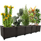 Large Planters for Outdoor Plants Rectangular Raised Garden Bed Elevated Planter Boxes Patio Balcony Deck for Planting Flowers, Vegetables, Tomatoes, and Herbs - color: 78.7"(l)x16"(w)x15"(h)/Brown