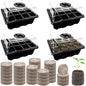 Seed Starter Tray with Peat Pellets, Black Seeding Starter Trays for Plant - size: 4 Set-black