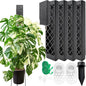 4 Pcs 9 Inch D Shaped Moss Pole with Watering Dripper, Plastic Moss Poles for Climbing Plants, Sturdy Monstera Plant Support, Self Watering Moss Pole Kit for Plants Indoor (1Pack 4Pcs-Black) - size: 1Pack 4Pcs-Black
