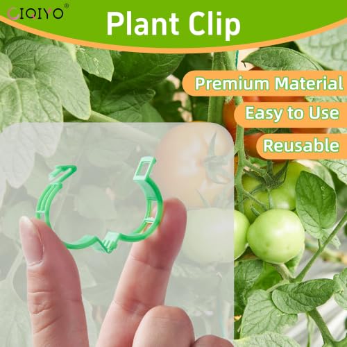 Plant Support Clips,Plastic Clips for Securing Plants,Tomato Vine Clips,Plant Fixing Clips,Garden Clips for Climbing Plants,Grape and Vine Vegetables (200, Light Green) - color: Light Green