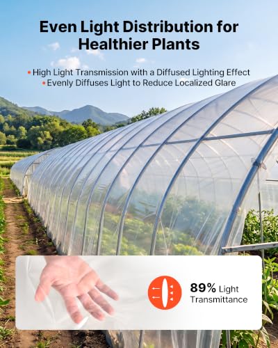 VEVOR Greenhouse Plastic Sheeting 10 x 100 ft 6 Mil Clear Polyethylene Film - size: 10 x 100 ft