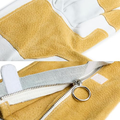 OGRE Zip-Up Rose Pruning Gloves, Long Leather Thorn Protection - size: Small