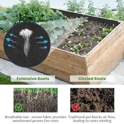 Raised Garden Bed Liner,Fabric Planter Liner for Vegetable Gardening
