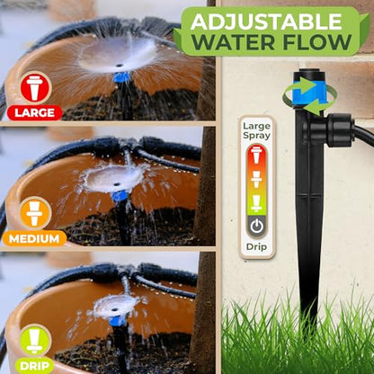 CARPATHEN 1/4" Quick Connect Irrigation Emitters Vortex Sprinker, 30 pcs
