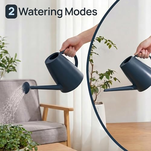 Modern 1.8 Liter Plastic Watering Can with Detachable Spout and Sprinkler Head, Designed for Controlled Pouring and Easy Handling, Blue - color: Blue