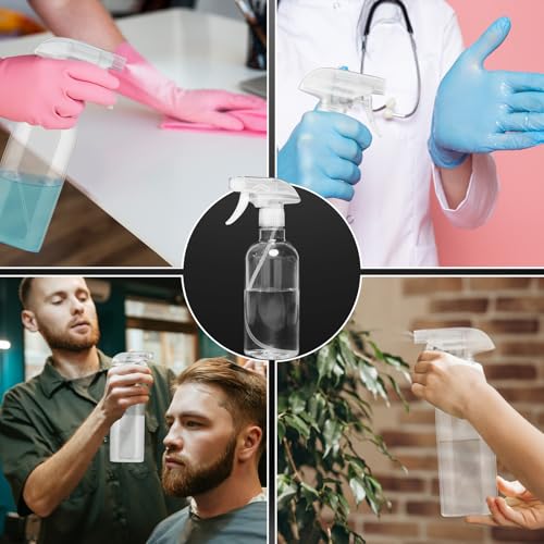 DIYSELF 2 Pack Spray Bottles for Cleaning 16.9 oz/500 ml Empty Spray Bottle - color: Clear, size: 2-Pack