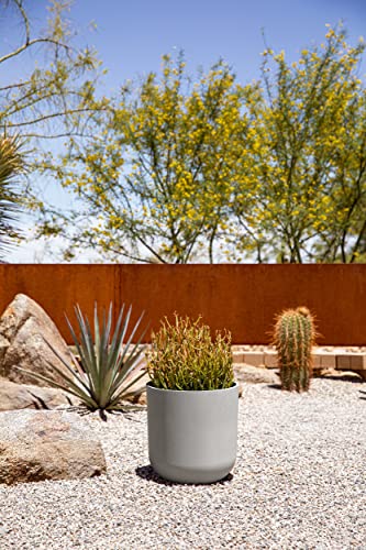 Veradek Mason Series Lima Planter - Large Round Outdoor Planter - color: Gray, size: 10 inches