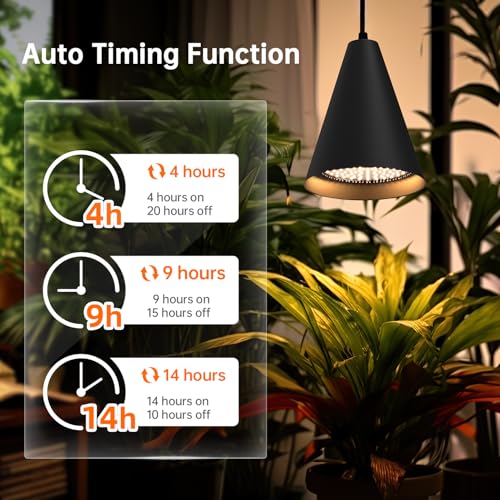 Bstrip Hanging Grow Light for Indoor Plants 25W Full Spectrum - color: Black