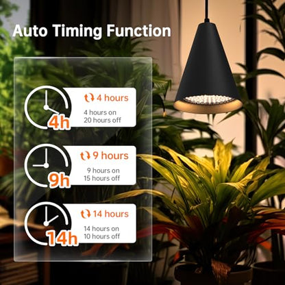 Bstrip Hanging Grow Light for Indoor Plants 25W Full Spectrum - color: Black