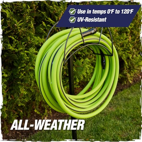 RUGGED RHINO Heavy Duty Garden Hose 75ft x 5/8in, Green and Black - color: Green/Black, size: 75 Feet